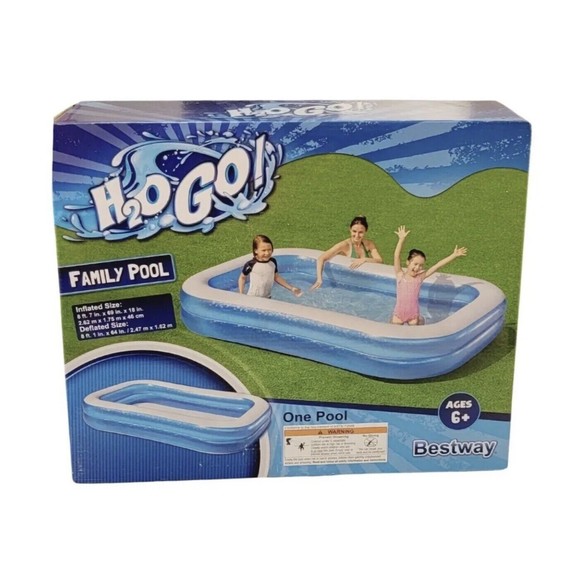 Bestway H2OGO Rectangular Inflatable 8ft 7in x 69in x 18in Family Pool | Summer - Picture 10 of 12